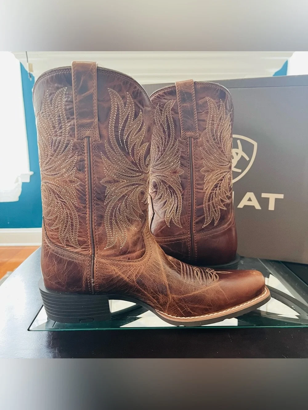 ARIAT MEN'S Sport Narrow Cutter Toe Cowboy Boot Dark Tan 10063959